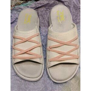 Easy Spirit Dynamic Size 8 Women Platform Deco "Lace Up " White And Pink Sandals